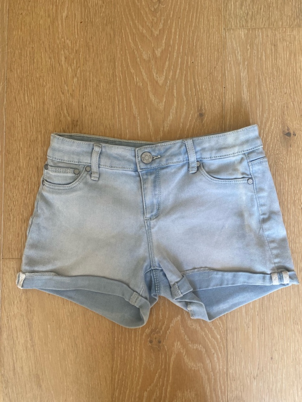 RSQ Light Blue Denim Girls' Rolled-Hem Shorts